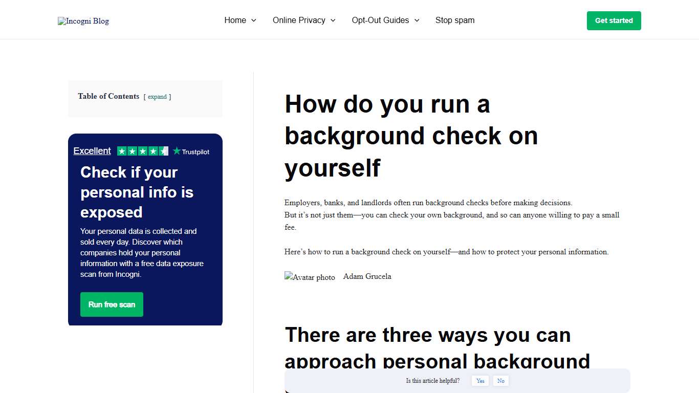 How do you run a background check on yourself [2026] Incogni