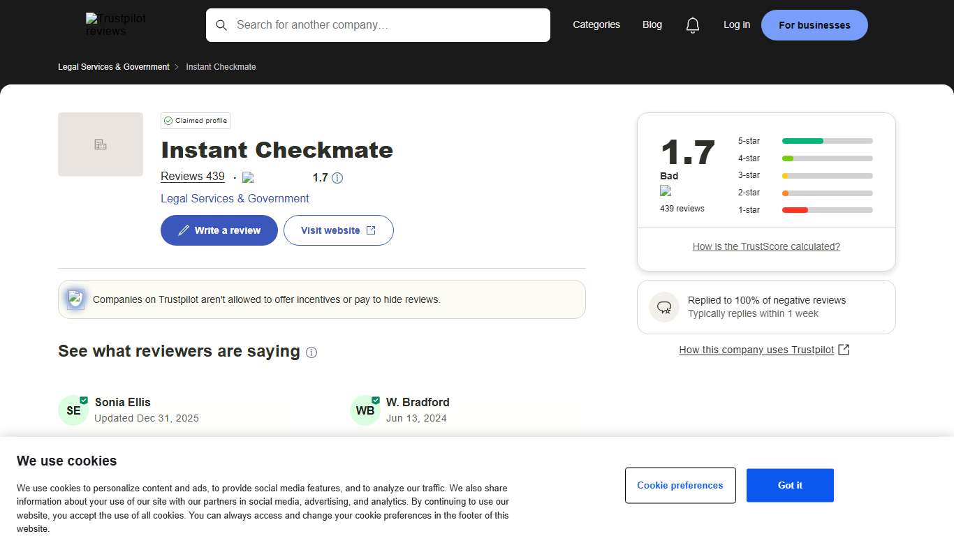 Instant Checkmate Reviews Read Customer Service Reviews of instantcheckmate.com 7 of 22